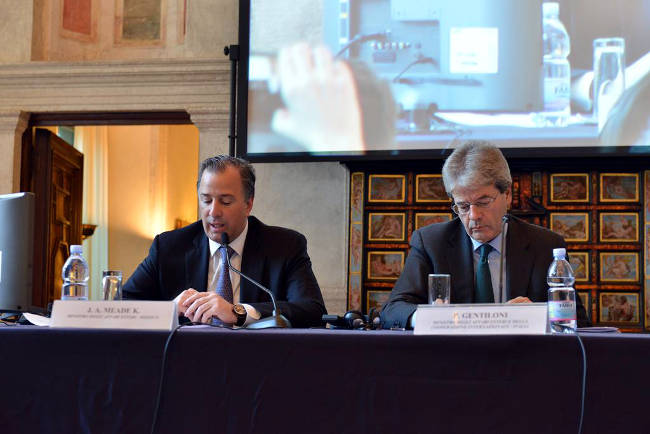 Il Ministro degli Esteri del Messico, Meade, ed il Ministro Gentiloni