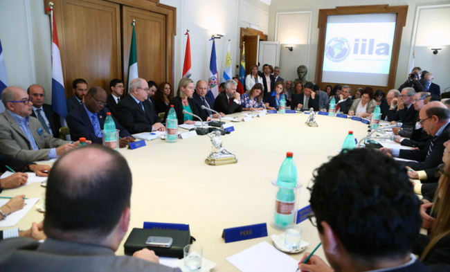 Altra immagine dell'incontro della Ministro Mogherini all'IILA