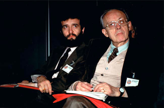 Genova, 1992, Convegno internazionale sull'America latina: Giovanni Berlinguer e Donato Di Santo