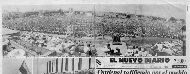 El Nuevo Diario 20 Lug 1984 - La folla al V anniversario della rivoluzione popolare sandinista.